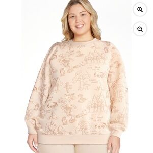 Winnie The Pooh Woman’s Graphic Fleece Sweatshirt Size Large NWT
